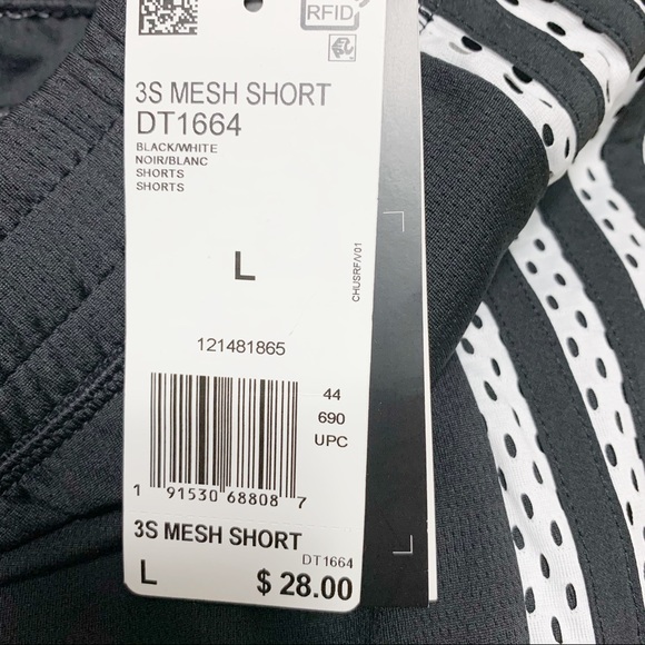 Adidas 3S mesh shorts DT1664 black/white large - Picture 6 of 8